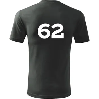 Grafitové tričko s číslem 62 - na fotbal - fotbalové tričko - barva antracit - velikost XXXL