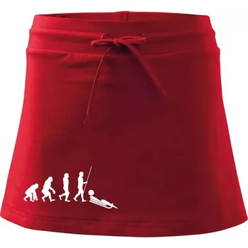 Dámská sukně Evoluce jízdy na bobu - Sportovní sukně - two in one - XS ( Červená )