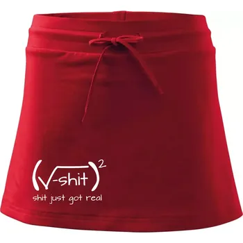 Dámská sukně Shit Just Got Real - Sportovní sukně - two in one - M ( Červená )