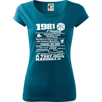 Dámské oblečení 1981 v kostce - Dámské triko Pure - XL ( Petrolejová )