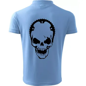Pánská košile Rozeta lebka - Polokošile pánská Pique Polo 203 - 3XL ( Pyžamově světlá modrá )
