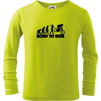 Chlapecké oblečení Evoluce Born to ride - Triko dětské Long Sleeve - 134 cm/8 let ( Limetková )