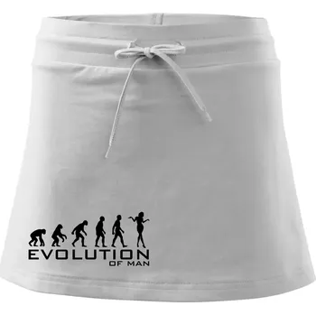 Dámská sukně Evoluce muže - Sportovní sukně - two in one - S ( Bílá )