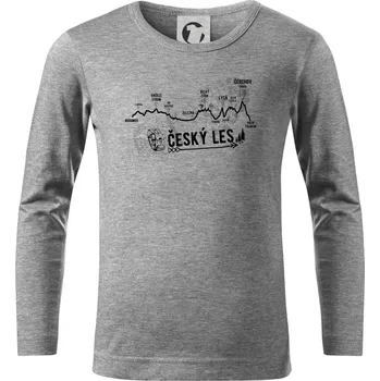 Chlapecké tričko Profil Český les - Triko dětské Long Sleeve - 122 cm/6 let ( Tmavě šedý melír )
