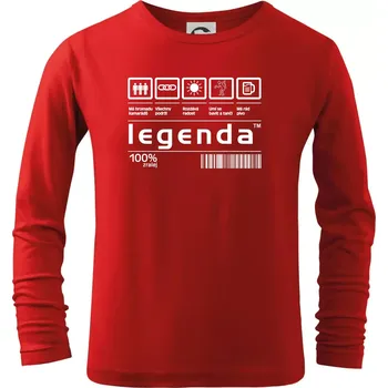 Chlapecké tričko Čárový kód - Legenda - Triko dětské Long Sleeve - 122 cm/6 let ( Červená )