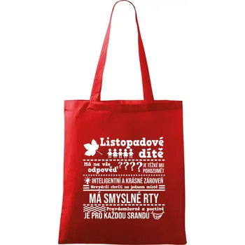 Narozeniny listopad - Taška bavlněná - 42 x 38 cm ( Červená )