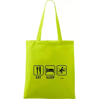 Eat sleep záchod - Taška bavlněná - 42 x 38 cm ( Limetková )
