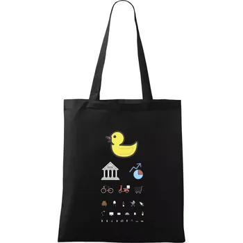 Oční test různé věci - Taška bavlněná - 42 x 38 cm ( Černá )