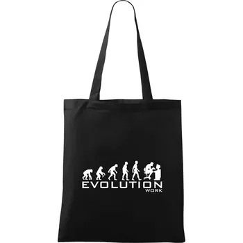 Nákupní taška Evoluce práce - Taška bavlněná - 42 x 38 cm ( Černá )