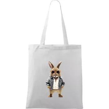 Králík v bundičce - Taška bavlněná - 42 x 38 cm ( Bílá )
