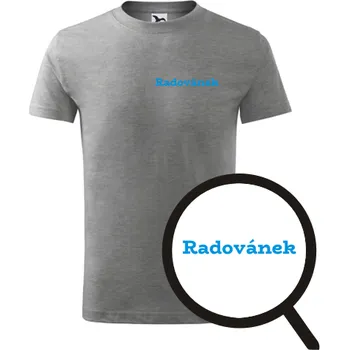 Chlapecké tričko Šedé dětské tričko Radovánek - dětské tričko se jménem - barva šedá - velikost 12let