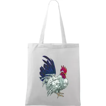 Kohout kreslený bílý - Taška bavlněná - 42 x 38 cm ( Bílá )