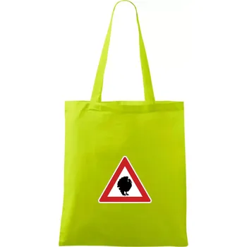 Dopravní značka - krocan - Taška bavlněná - 42 x 38 cm ( Limetková )