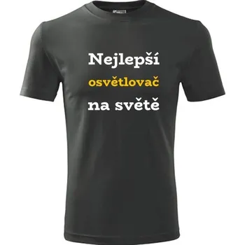 Pánská móda Grafitové tričko nejlepší osvětlovač na světě - dárky pro osvětlovače - barva antracit - velikost XXL