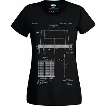 Dámské tričko Tenisová Síť Patent H. J. Hughes (Velikost: 4XL, Barva: Černá)