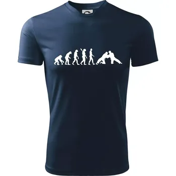 Chlapecké tričko Judo Evoluce - Dětské triko sportovní (dresovina) - 134 cm/8 let ( Námořní modrá (velmi tmavá - téměř černá) )