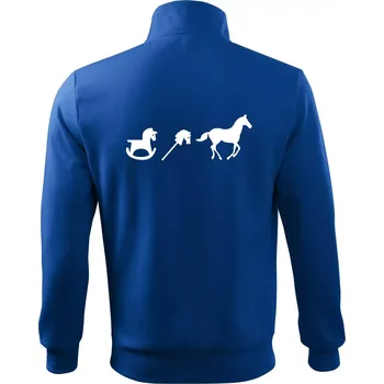Pánská mikina Evoluce koně - Mikina bez kapuce Adventure - M ( Královská modrá )