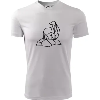 Chlapecké tričko Geometrie lední medvěd na ledu - Dětské triko sportovní (dresovina) - 134 cm/8 let ( Bílá )