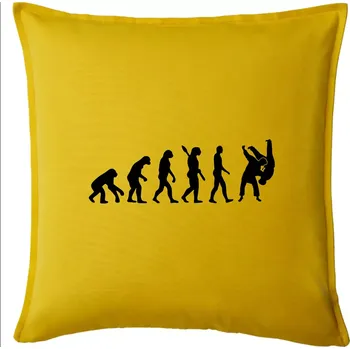 Polštář Judo Evoluce boj - Polštář 50x50 - 50x50 - Pouze potah ( Žlutá )