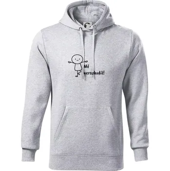 Pánská mikina Mě nerozhodíš - Mikina pánská Cape s kapucí - 5XL ( Světlešedý Melír )
