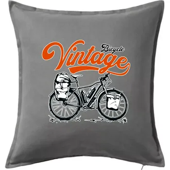 Polštář Bicycle Vintage - Polštář 50x50 - 50x50 - Včetně výplně ( Tmavě šedý melír )