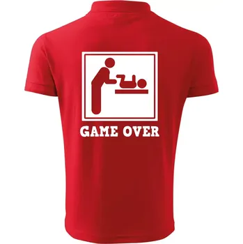 Pánská košile Game over miminko - Polokošile pánská Pique Polo 203 - M ( Červená )