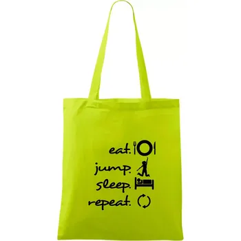 Nákupní taška Eat jump sleep repeat - Taška bavlněná - 42 x 38 cm ( Limetková )