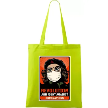 Corona Revolution & Fight - Taška bavlněná - 42 x 38 cm ( Limetková )