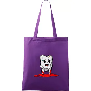 Vytržený zoubek - Taška bavlněná - 42 x 38 cm ( Fialová )
