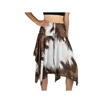 Dámská sukně Sukně krátká TUNDE, hnědo - bílá, paví pera