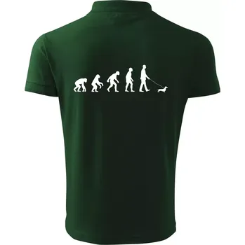 Pánská košile Jezevčík Evoluce muž - Polokošile pánská Pique Polo 203 - 3XL ( Lahvově zelená )