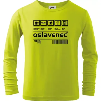 Chlapecké oblečení Čárový kód - Oslavenec - Triko dětské Long Sleeve - 122 cm/6 let ( Limetková )