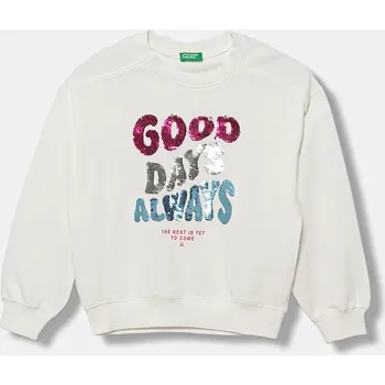 Chlapecká mikina Dětská bavlněná mikina United Colors of Benetton 3J68C10QI.G.seasonal bílá 00X, vel. 120