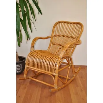 Křeslo Ratanové houpací křeslo Klasik ratan hnědé