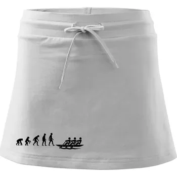 Dámská sukně Evoluce veslování 3 lidi - Sportovní sukně - two in one - XL ( Bílá )
