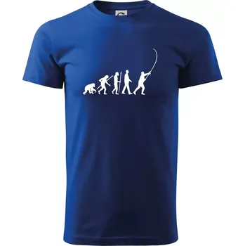 Pánské tričko Evoluce rybaření - Triko extra velké (5-8XL) - 8XL ( Královská modrá )