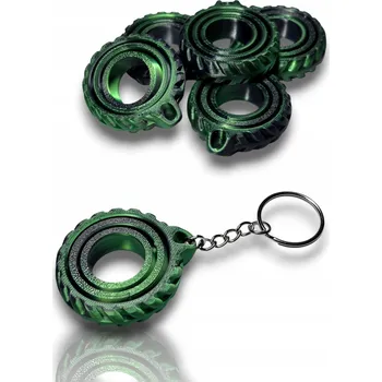 Přívěsek Na Klíče Fidget Toys, Hračka Gyro, Antistresový gyroskop, černá-zelená