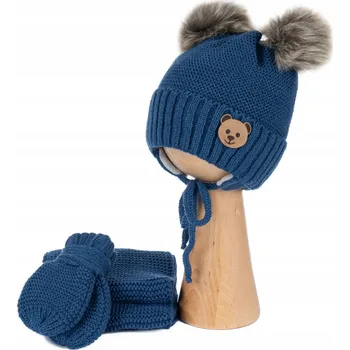 Čepice ČEPICE dětská a ŠÁLA + RUKAVICE teplý KOMPLET pro dítě 6-12m