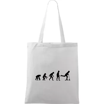 Evoluce koloběh koloběžka - Taška bavlněná - 42 x 38 cm ( Bílá )