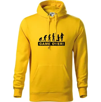Pánská mikina Game over evoluce - Mikina pánská Cape s kapucí - XL ( Žlutá )