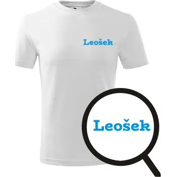 Bílé dětské tričko Leošek - dětské tričko se jménem - barva bílá - velikost 4roky