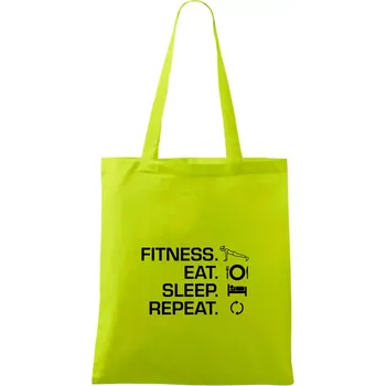 Fitness Eat Sleep Repeat - Taška bavlněná - 42 x 38 cm ( Limetková )