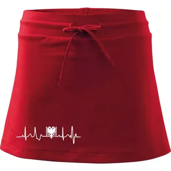 Dámská sukně Albánie ekg - Sportovní sukně - two in one - L ( Červená )