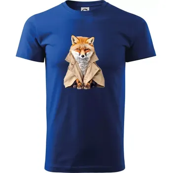Pánské tričko Liška v kabátu - Triko extra velké (5-8XL) - 8XL ( Královská modrá )