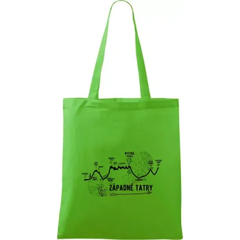 Profil kopca Západné tatry - Taška bavlněná - 42 x 38 cm ( Apple Green )