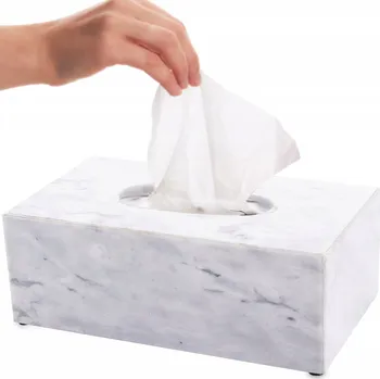 Zásobník na papírové ručníky Zásobník na kapesníky krabička na ubrousky mramorový bílý 9x25x14 164406
