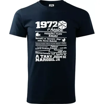 Pánské tričko 1972 v kostce - Triko extra velké (5-8XL) - 8XL ( Námořní modrá (velmi tmavá - téměř černá) )