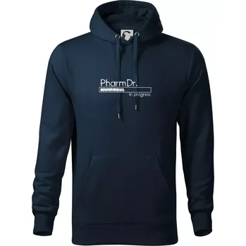 Pánská mikina In progress titul PharmDr. doktor / doktorka farmacie - Mikina pánská Cape s kapucí - 4XL ( Námořní modrá (velmi tmavá - téměř černá) )