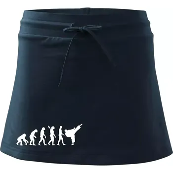 Dámská sukně Karate Evoluce - kop - Sportovní sukně - two in one - M ( Námořní modrá (velmi tmavá - téměř černá) )