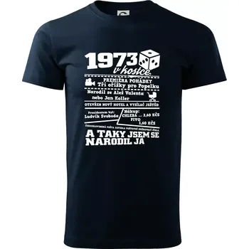 Pánské tričko 1973 v kostce - Triko extra velké (5-8XL) - 7XL ( Námořní modrá (velmi tmavá - téměř černá) )